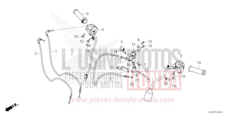 HEBELGRIFF/SCHALTER/KABEL von MSX GROM A FORCE SILVER METALLIC (NH411) von 2021